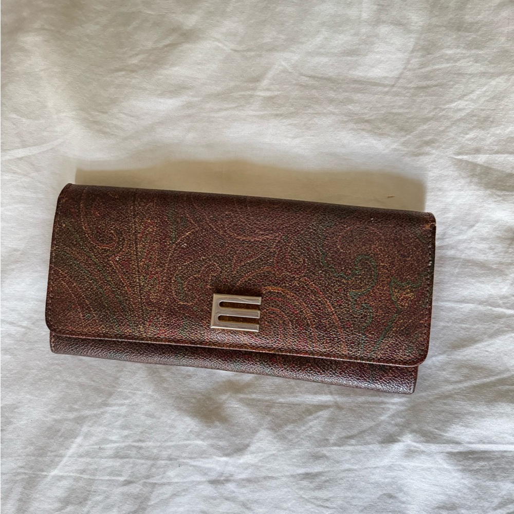Etro Elegant Brown Clutch Wallet